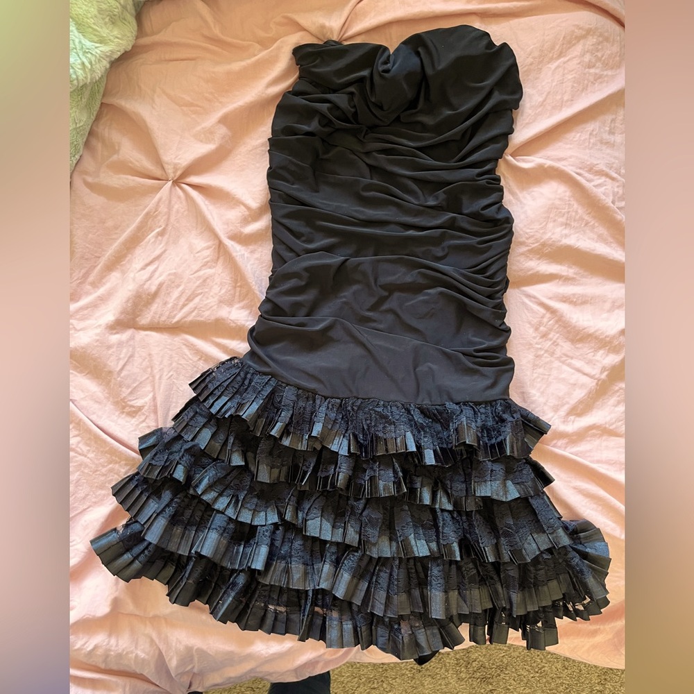 Black, AX Paris, evening dress, strapless, size M/L